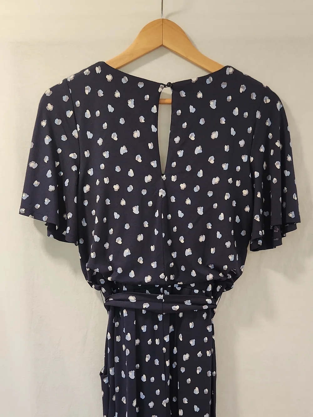 Phase Eight UK Laila Spot Print Navy Wide Leg Jumpsuit Size 10 - Picture 9 of 15